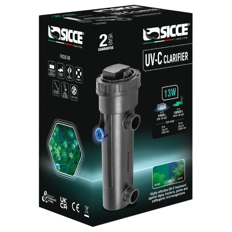 SICCE UV-C Clarifier 13 W- Stérilisateur UV