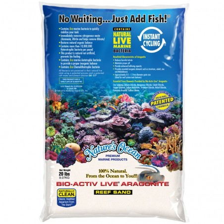 Nature's Ocean White Reef Sand 9,07 kg - Lebender Sand für Aquarien