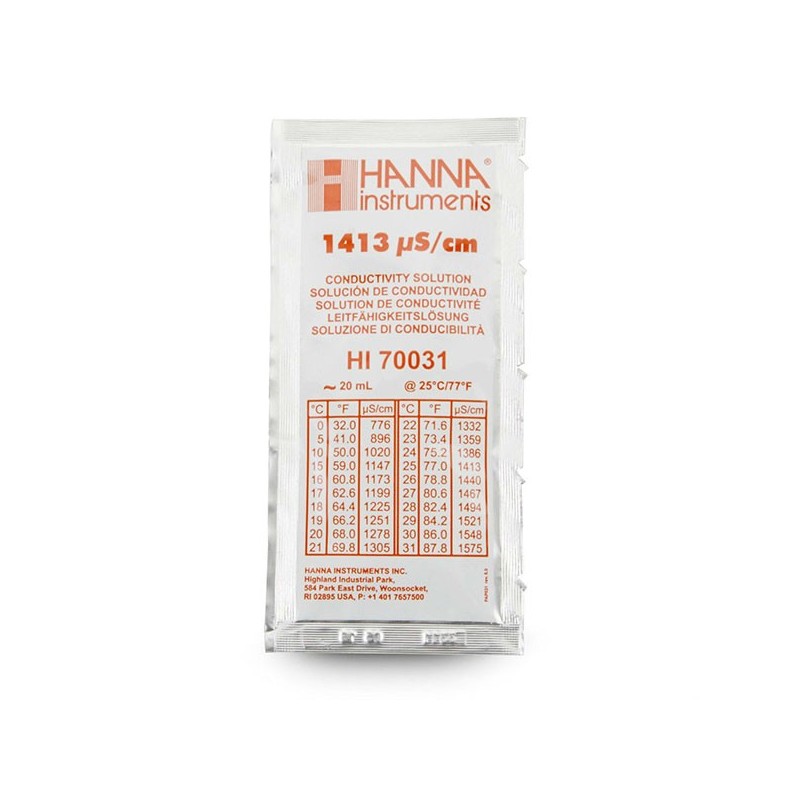 HANNA Solution étalon Conductivité 1413 µS/cm- Sachet de 20ml