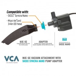 VCA MJ Flachstaubsauger mit SICCE Nano-Adapter