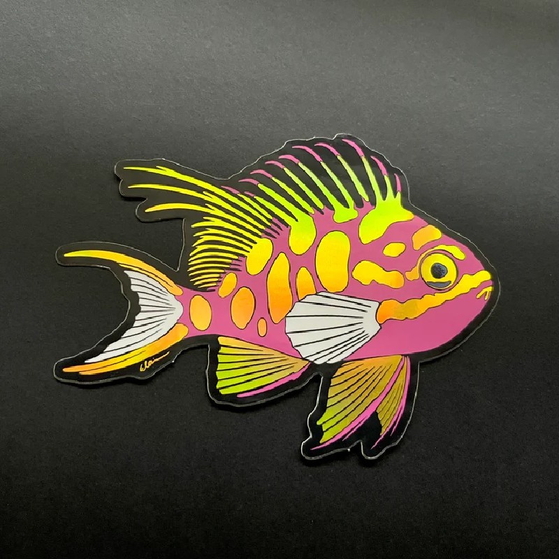 LAZY COFFEE DESIGN Blotched Anthias / Holographic - Aufkleber